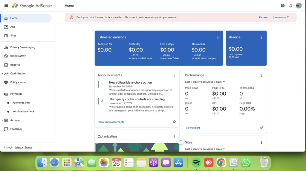 buy and sell adsense fresh website